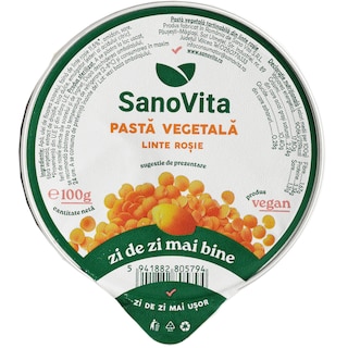 Sano Vita | Pasta vegetala din linte rosie 100g