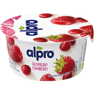 Alpro | Produs fermentat din soia, cu zmeura si merisoare 150g