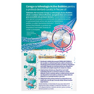 Corega | Tablete efervescente pentru curatarea protezei dentare Bio Formula