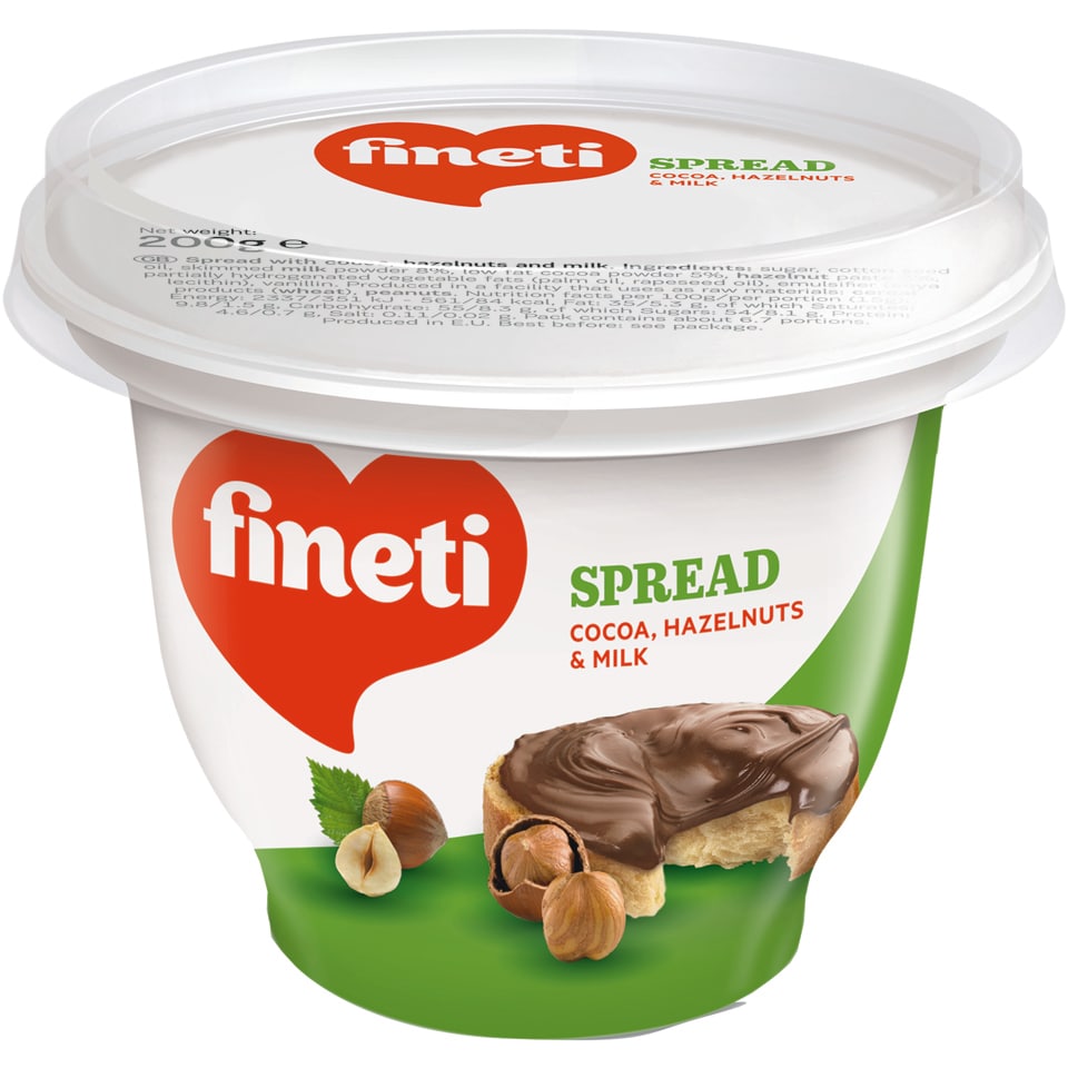 Crema tartinabila cu cacao, alune de padure si lapte 200g