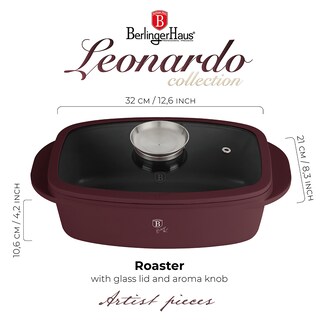 Berlinger Haus | Tava pentru friptura cu capac din sticla si buton pentru aroma