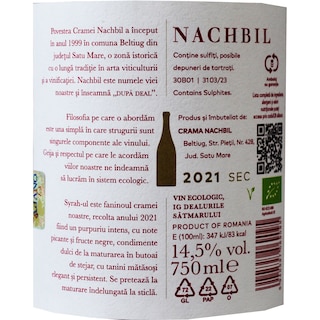 Nachbil | Vin rosu sec Syrah Reserve 0.75L