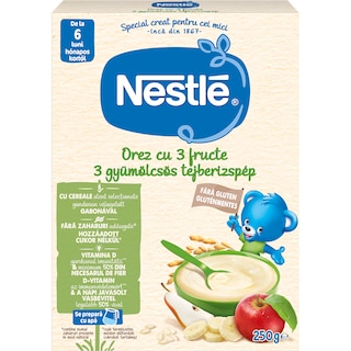 Nestle | Cereale orez cu 3 fructe, de la 6 luni 250g