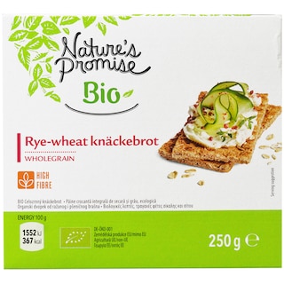 Nature's Promise Bio | Paine crocanta integrala de secara si grau, ecologica 250g