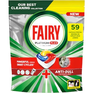 Fairy | Detergent masina spalat vase Platinum Plus, 59 capsule