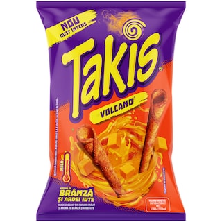 TAKIS | Snacks Volcano cu aroma de branza si ardei iute 90g