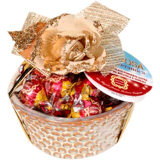 Preziosa | Bomboane de ciocolata cu alune si cereale in bol de ceramica 150g