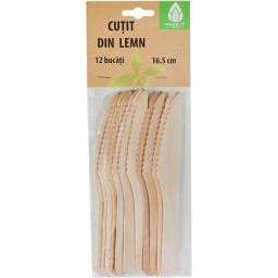 Cutit din lemn, 16.5cm, 12 bucati