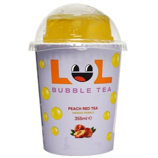 LOL Bubble Tea | Bubble Tea ceai rosu cu aroma de piersici si perle cu mango 355ml