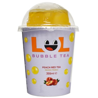 LOL Bubble Tea | Bubble Tea ceai rosu cu aroma de piersici si perle cu mango 355ml