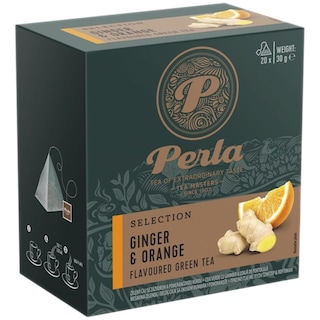 Perla | Ceai verde aromatizat, cu ghimbir si coaja de portocala 20x1.5g