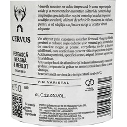 Cervus Cepturum | Vin rosu demisec Feteasca Neagra & Merlot 750ml