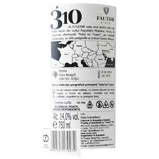 310 Altitudine | Vin rosu sec Merlot & Rara Neagra 0.75L