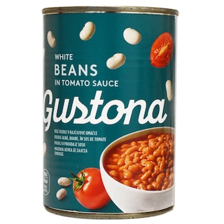 Gustona | Fasole alba, boabe, in sos de tomate 420g