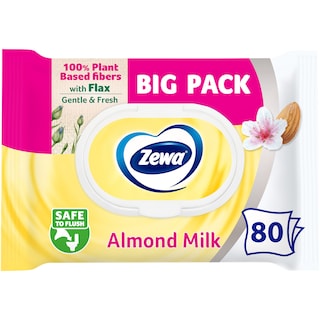 Zewa | Hartie igienica umeda Almond, 80 bucati
