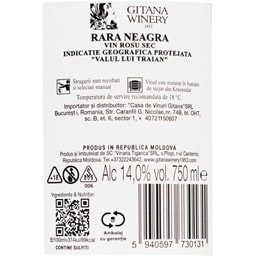 Gitana Winery | Vin rosu sec Rara Neagra 0.75L