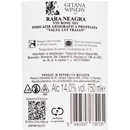 Gitana Winery | Vin rosu sec 750ml