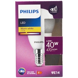 Philips | Bec LED E14 4.9W (40W) 470 lumen alb cald