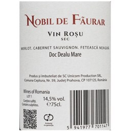 Nobil de Faurar | Vin rosu sec 0.75L