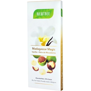 Newtree | Ciocolata bio cu nuci de Macadamia si aroma de vanilie 80g