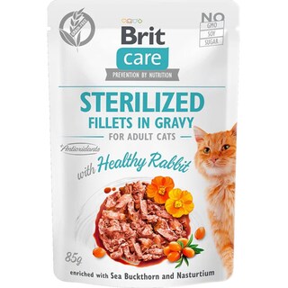 Brit Care | Hrana umeda pentru pisici sterilizate file de iepure in sos 85g