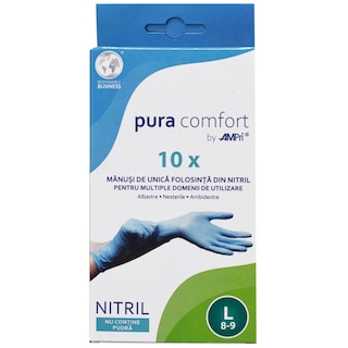 Pura Confort | Manusi de unica folosinta din nitril, marimea L, 10 buc.