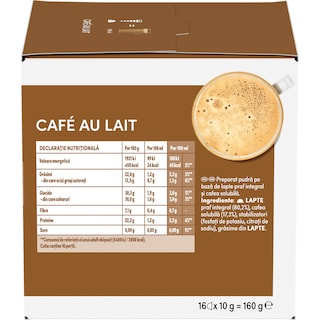 Nescafe | Dolce Gusto | Cafea Cafe au lait, 16 capsule