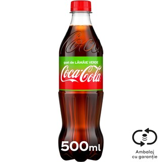Coca-Cola | Bautura racoritoare carbogazoasa cu gust de lamaie verde 0.5L