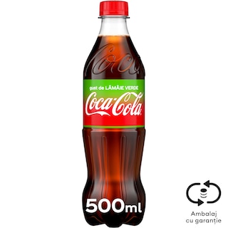 Coca-Cola | Bautura racoritoare carbogazoasa cu gust de lamaie verde 0.5L