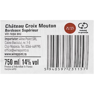 Chateau Croix Mouton | Vin rosu sec Bordeaux Superieur 0.75L