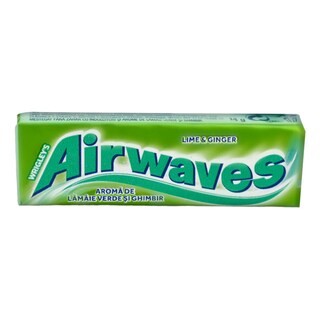 Airwaves | Guma de mestecat lamaie verde si ghimbir 14g