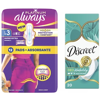 Always | Absorbante marimea 3 Ultra Night, 12 bucati + Absorbante zilnice Waterlily 20 bucati