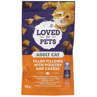 Loved by Pets | Pernute umplute cu pasare si branza, pentru pisici adulte 50g