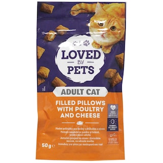 Loved by Pets | Pernute umplute cu pasare si branza, pentru pisici adulte 50g