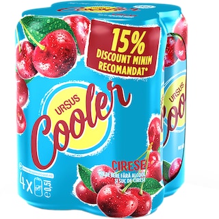 Ursus Cooler | Mix de bere farra alcool si suc de cirese 4x0.5L