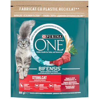Purina One | Hrana uscata pentru pisici Sterilcat, cu vita 800g