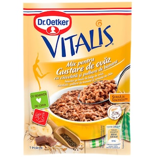 Dr. Oetker | Vitalis | Mix pentru gustare de ovaz, cu ciocolata si banane 56g