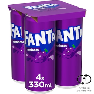 Fanta | Bautura racoritoare carbogazoasa cu suc de struguri 4x330ml