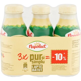 Napolact | Lapte batut 2% grasime 3x330g