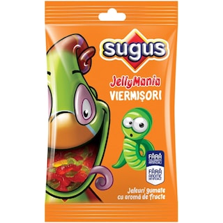 Sugus | JellyMania | Jeleuri gumate cu aroma de fructe, in forma de viermisori 75g