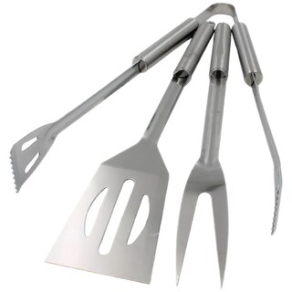 Set 3 ustensile pentru gratar din metal 45cm