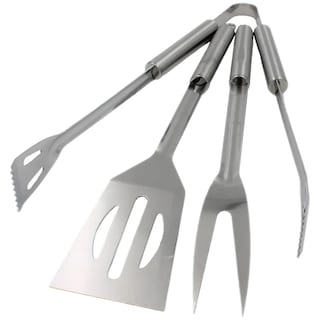 Set 3 ustensile pentru gratar din metal 45cm