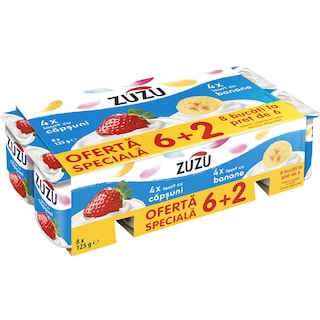 Zuzu | Iaurt cu capsuni si banane 8x125g