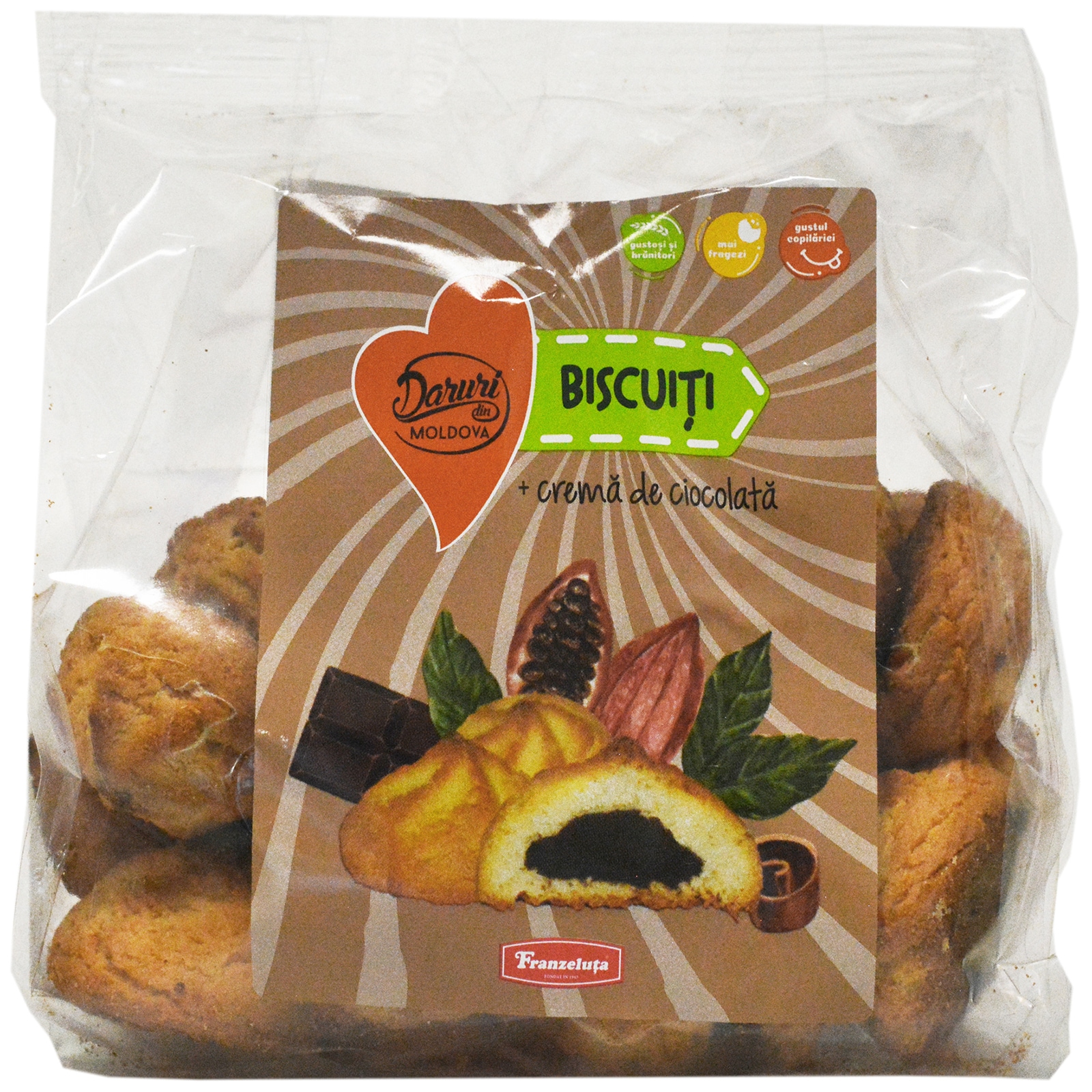 Daruri din Moldova | Biscuiti cu crema de ciocolata 300g | Mega-image