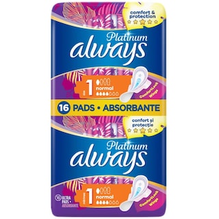 Always | Platinum | Absorbante marimea 1 Ultra Normal Plus, 16 bucati