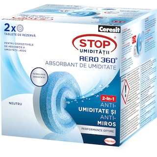 Ceresit | Tablete de rezerva absorbant de umiditate, neutru, 2 buc.
