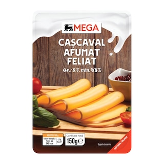 MEGA | Cascaval afumat feliat 150g