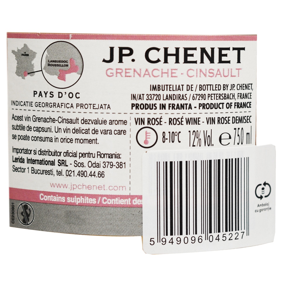 JP Chenet | Vin roze Grenache Cinsault 0.75L | Mega-image
