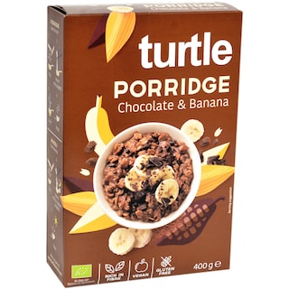Turtle | Porridge bio cu ciocolata si banane fara gluten 400g