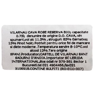Vilarnau | Vin spumant Cava Rose Delicat Brut Reserva 0.75L